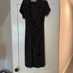 Brooks Brothers Black and White Polka Dot Dress 100 % Silk